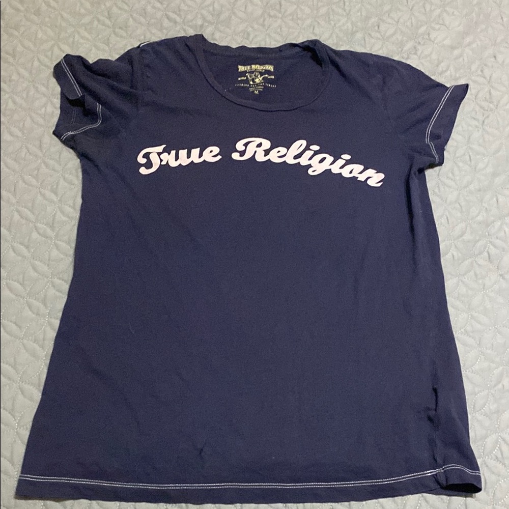 True Religion Blue Fitted Polo T-Shirt